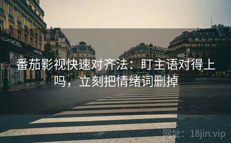 番茄影视快速对齐法：盯主语对得上吗，立刻把情绪词删掉